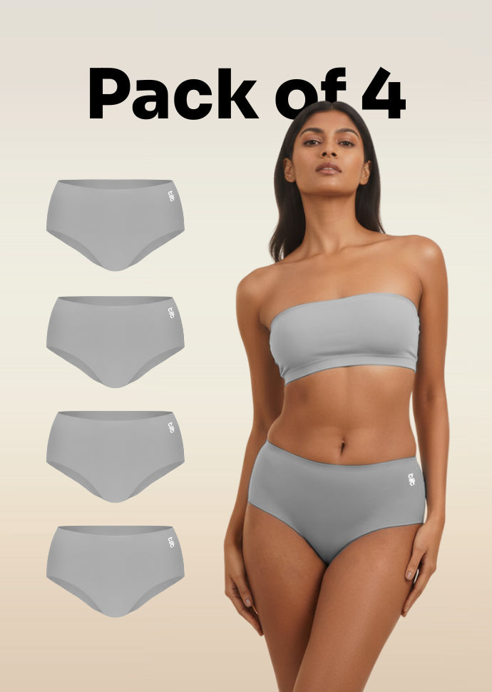 4 Pack - Grey Seamless Underwear