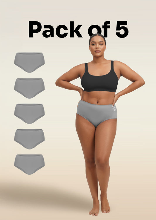 5 Pack - Grey Seamless Underwear