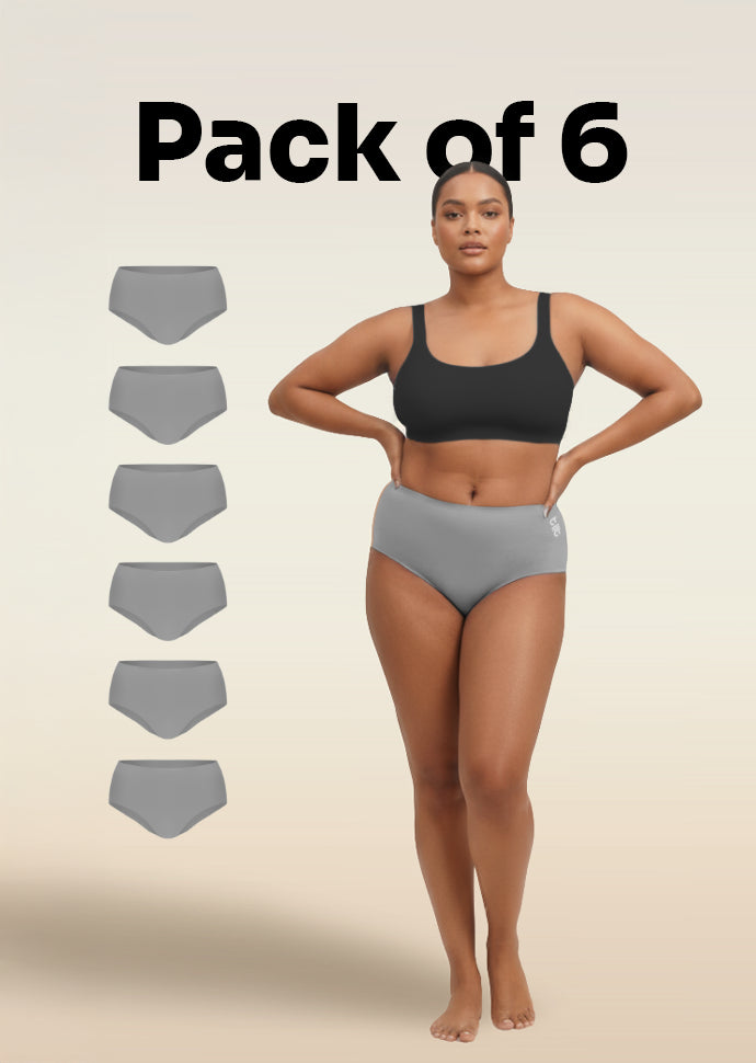 6 Pack - Grey Seamless Underwear