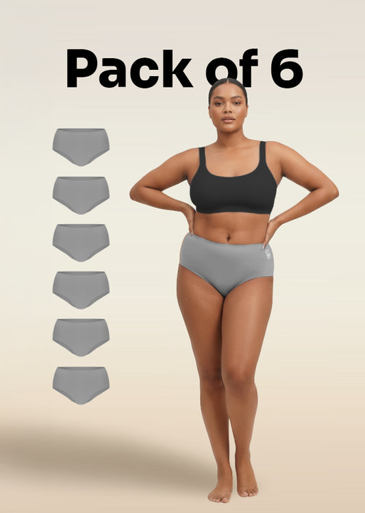 6 Pack - Grey Seamless Underwear