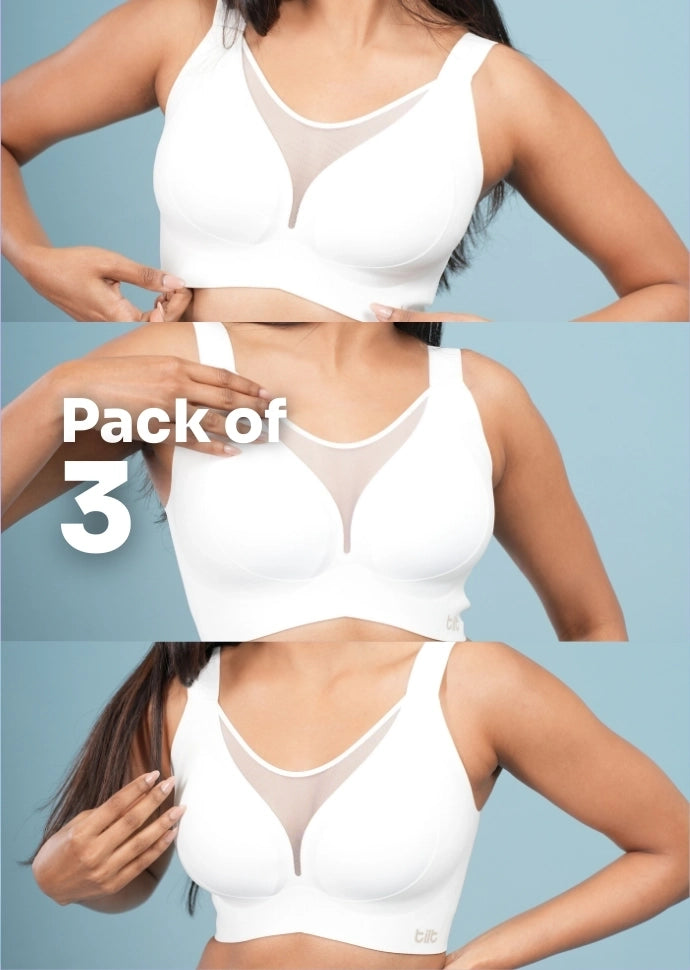 White Minimiser Bra - 3 Pack