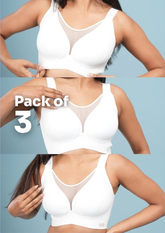 White Minimiser Bra - 3 Pack