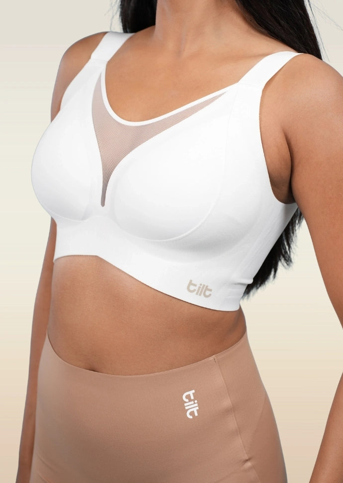 Set - White Minimiser Bra and Beige Shaper Underwear