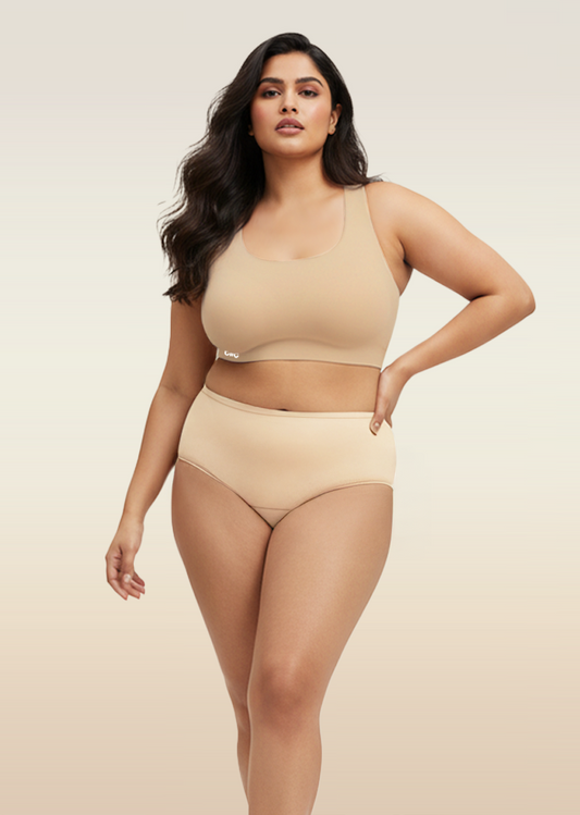 Beige Set - Fursat Crossback Bra & Modal Underwear