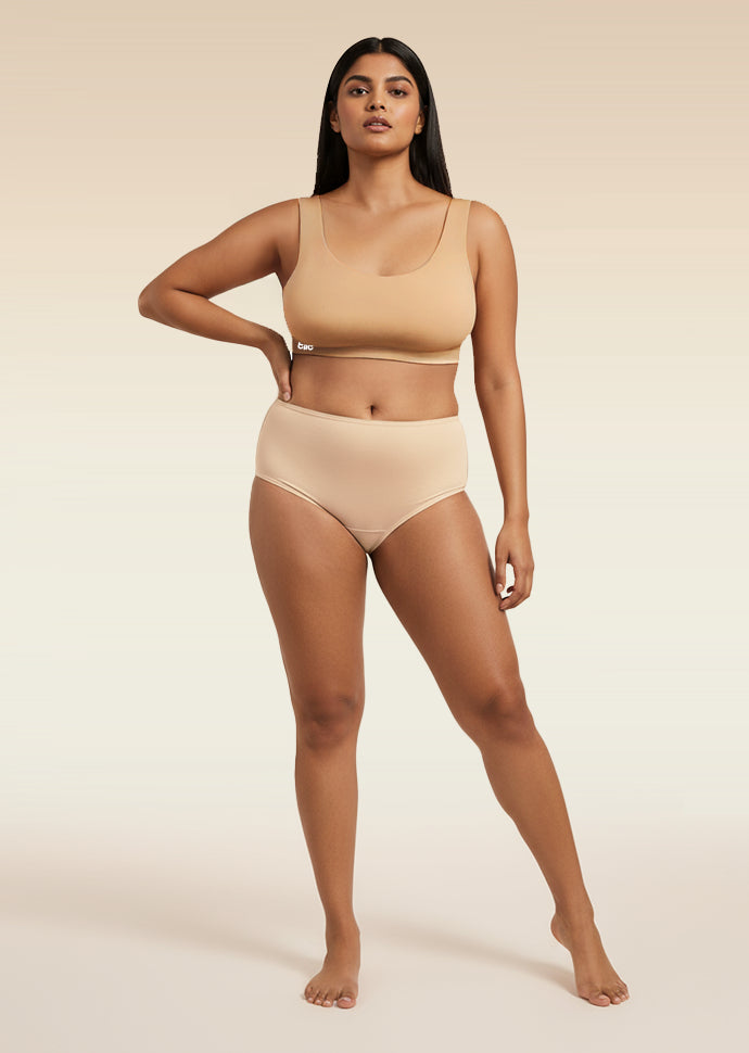 Beige Set - Fursat Crossback Bra & Modal Underwear