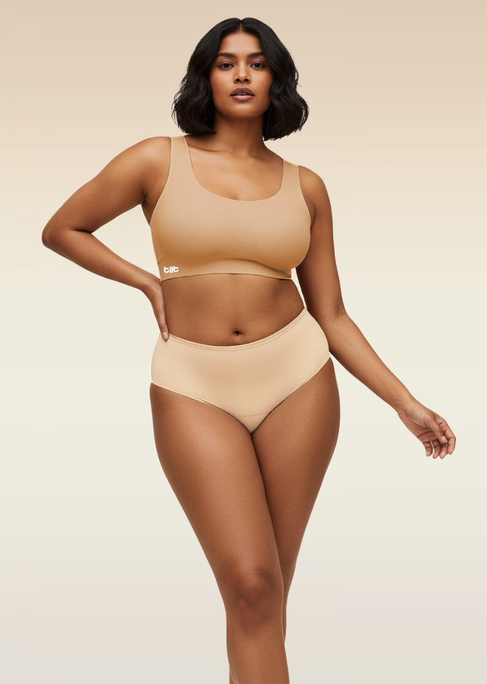 Beige Set - Fursat Crossback Bra & Modal Underwear