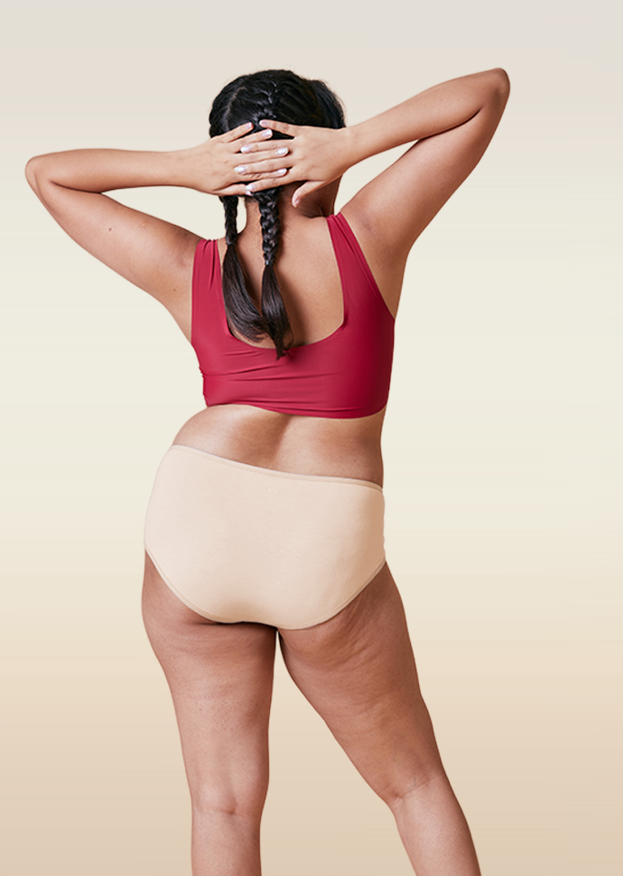 3 Pack - Beige Mid-waist Absorbent Underwear