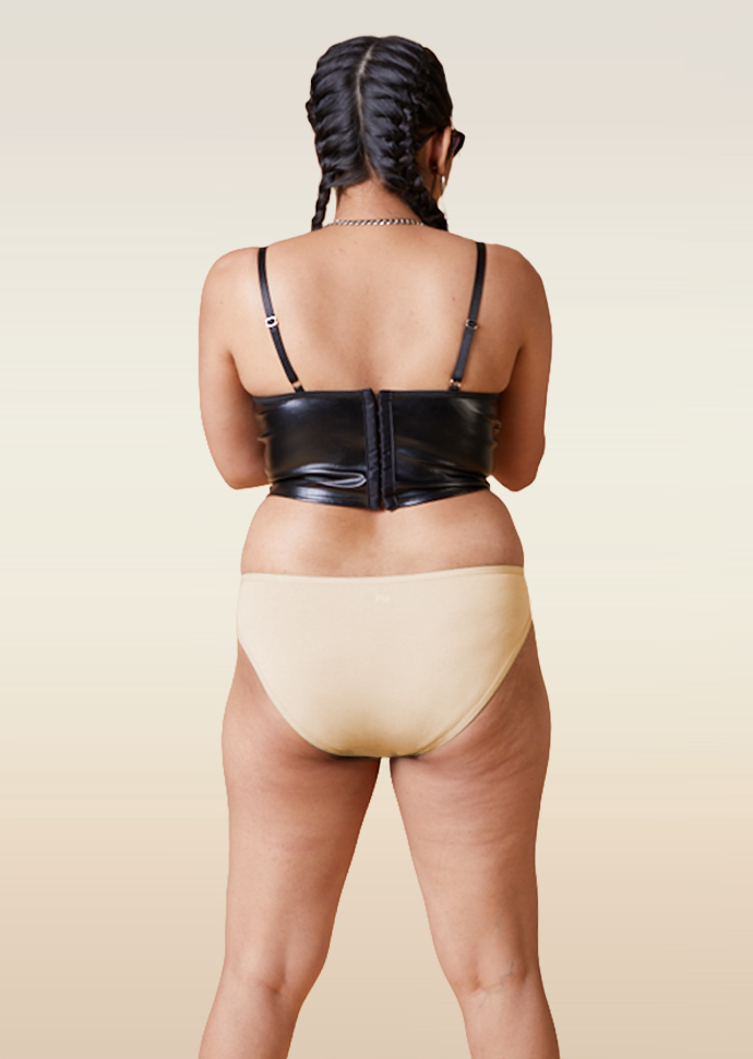 4 Pack - Beige Low-waist Absorbent Underwear