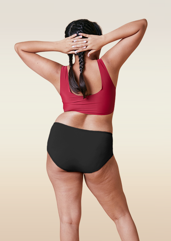 Black Mid-waist Absorbent Underwear