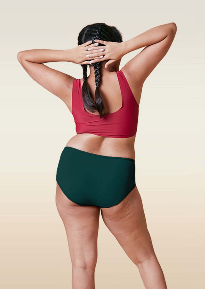 Teal Mid-waist Absorbent Underwear