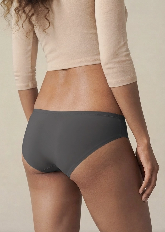 Grey Low-waist Bamboo Absorbent Underwear