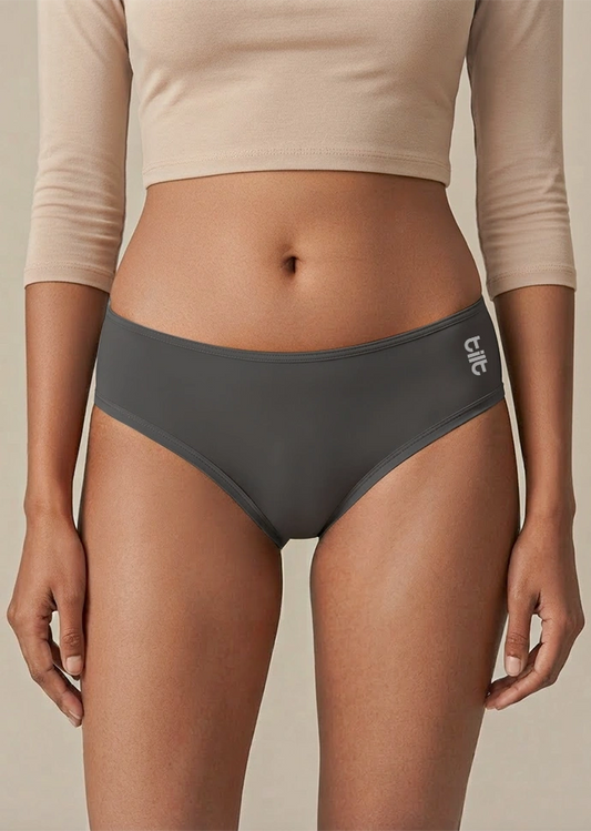 2 Pack - Grey Low-waist Bamboo Absorbent Underwear