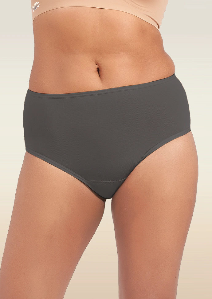 Grey Mid-waist Absorbent Underwear