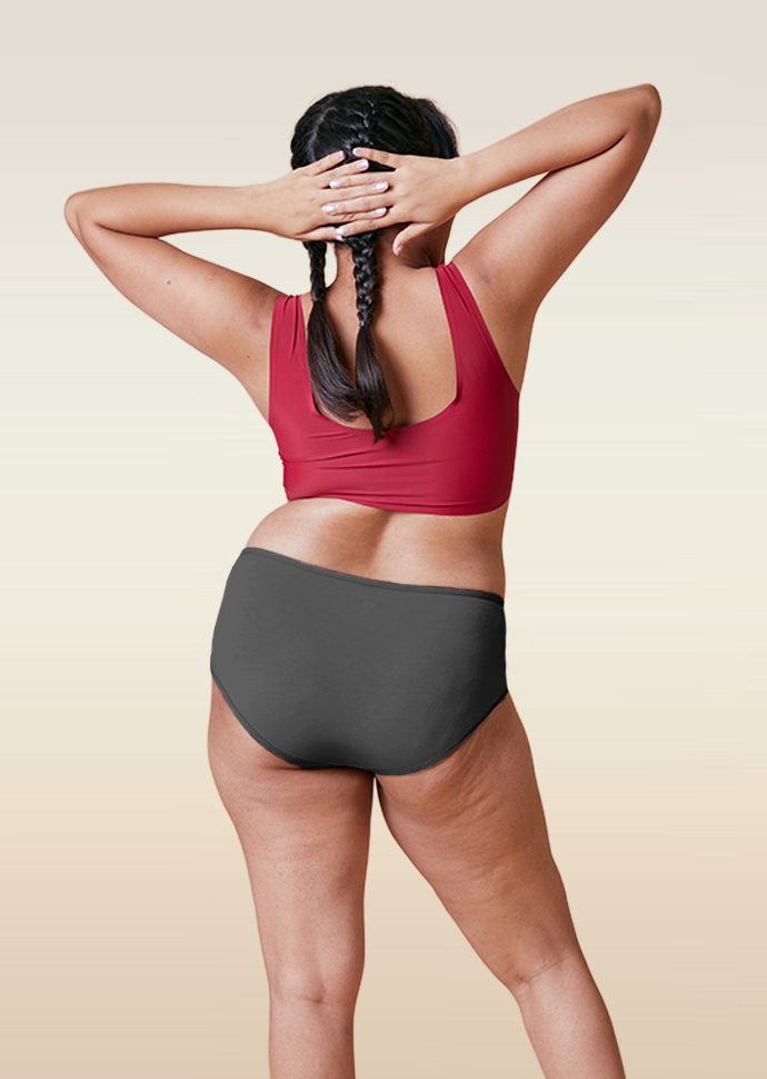 Grey Mid-waist Absorbent Underwear